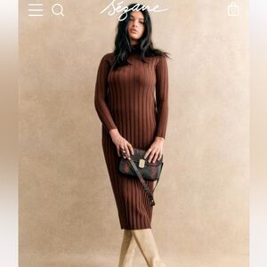 NWT Sézane Katrina Dress Caramel - Size XS